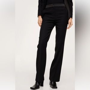 MANGO NWOT High Waist Straight Pants with Satin band detail. Size 14